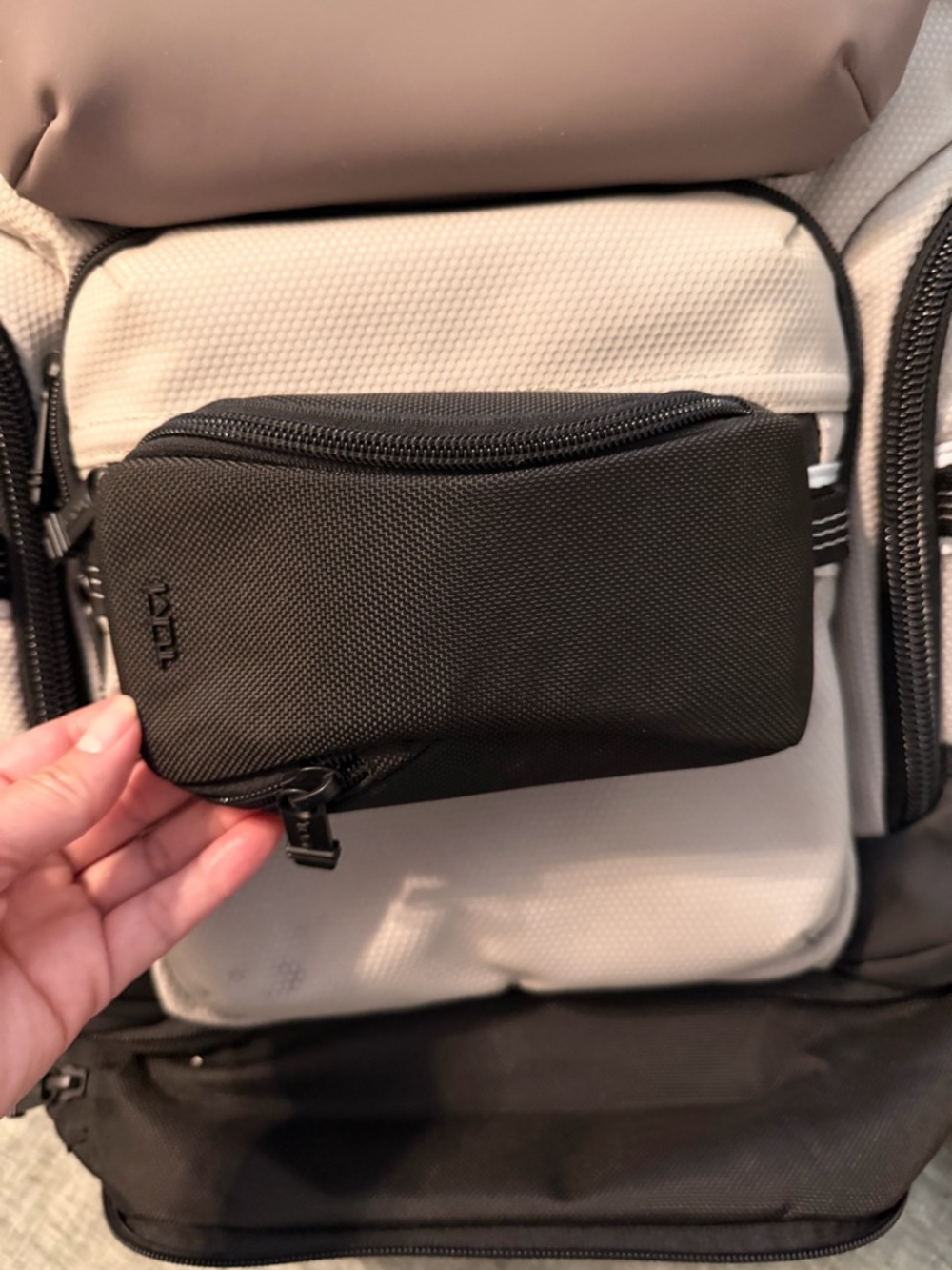 Tumi Men's Beige and Taupe Multi-Pocket Backpack - Picture 6 of 7